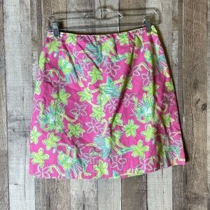 Vintage LILLY PULITZER pink rock a Hula mini skirt